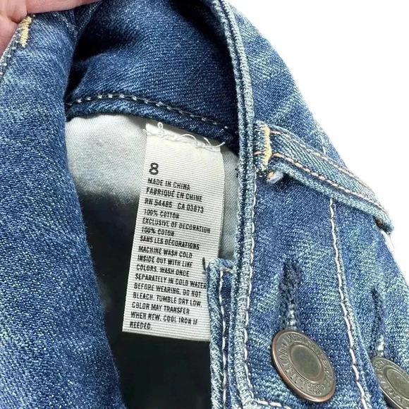 American Eagle Outfitters button fly blue jean cut off shorts size‎ 8 - Picture 4 of 5